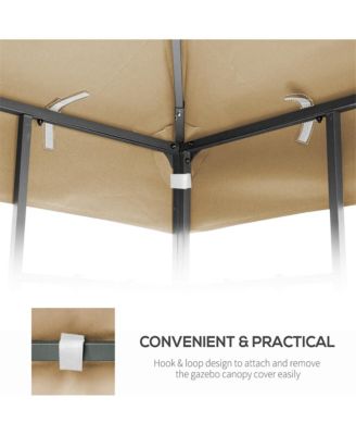 Outdoor Patio Gazebo Replacement Canopy, Double Tiered Gazebo Tent Roof Top Cover Only