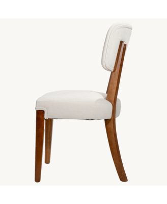 Modern Dining Chairs Set of 2, Fabric Upholstered Accent Chairs with Sturdy Solid Wood Legs for Kitchen and Living Room