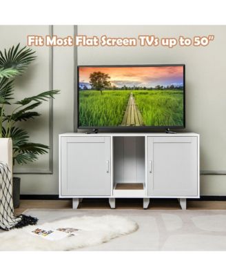 Cat Litter Box Enclosure Hidden Cat Washroom w/ 2 Doors