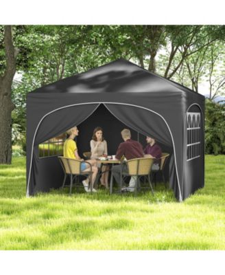 Pop Up Canopy Tent with Four Removable Sidewalls and Zippered Door