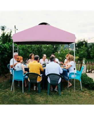 6.6 x 6.6 ft Outdoor Pop Up Canopy Tent with Roller Bag and Four Weight Bags