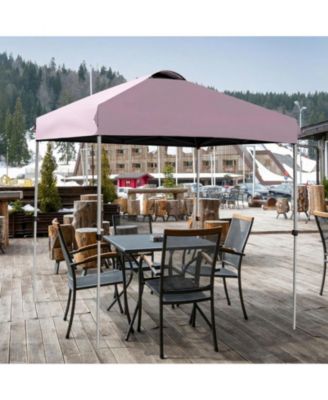 6.6 x 6.6 ft Outdoor Pop Up Canopy Tent with Roller Bag and Four Weight Bags