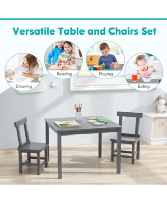 Wooden Kids Table and Chairs Set with Anti Slip Foot Pads