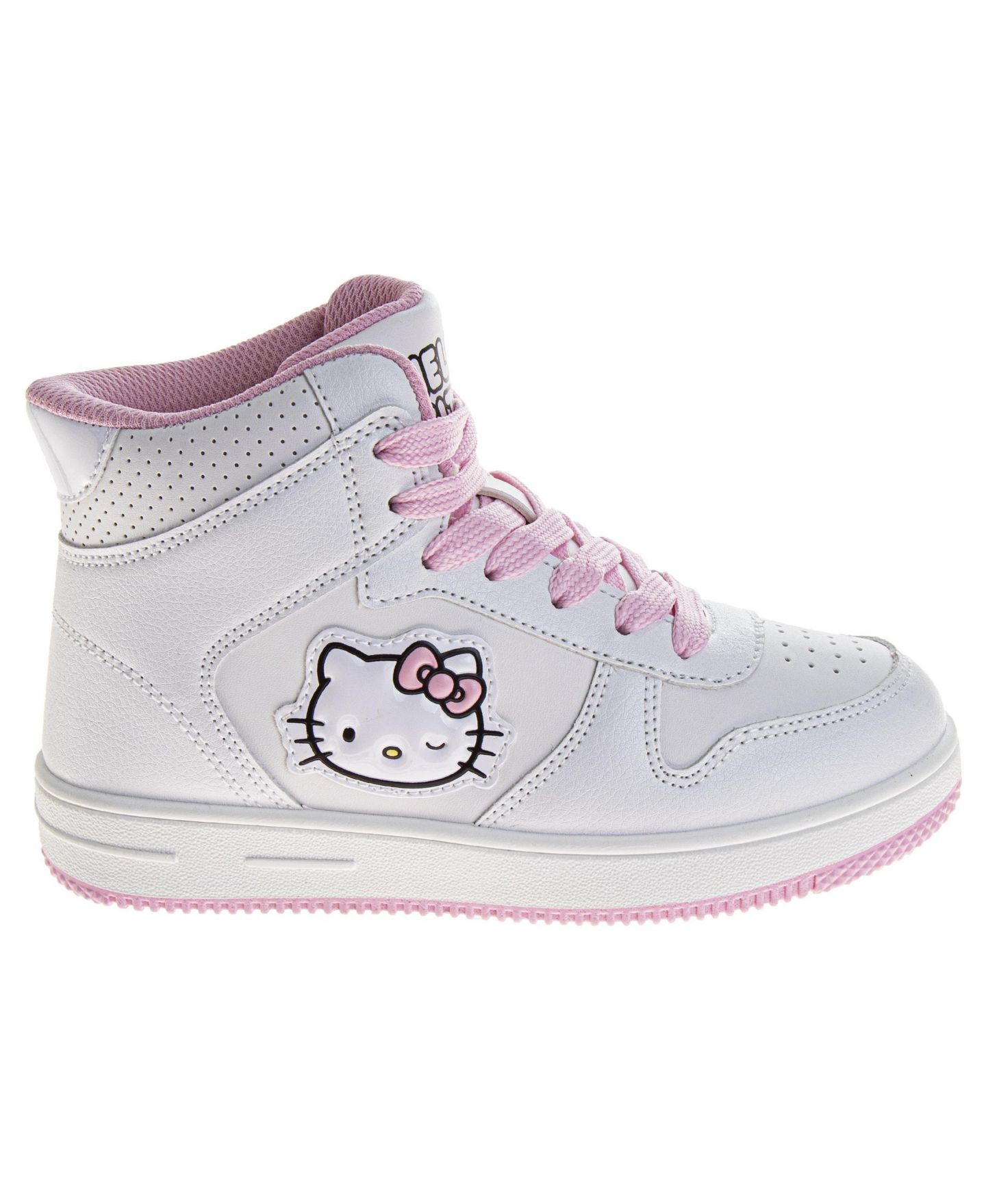 Детские высокие кроссовки Hello Kitty для девочек, цвет: Белый розовый — фото 2