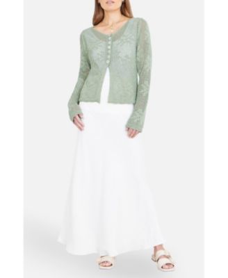 Women's Flower Crochet Button Up Cardigan