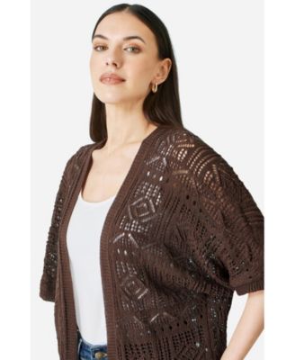 Women's Crochet Edge To Edge Cardigan