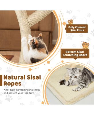 Cat Tree Tower 70'' Multi-Level Kitten Activity Center w/ 3 Perches and Balls