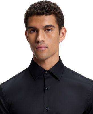BOSS By Men's Easy-Iron Cotton Poplin Slim-Fit Dress Shirt