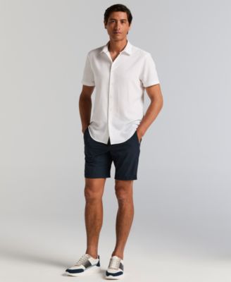 Men's Slim-Fit Stretch Solid Button-Down Seersucker Shirt