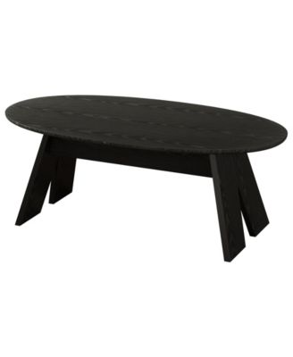47-Inch Oval Coffee Table, Modern Round Center Cocktail Table with Angled Legs