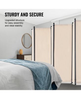 Room Divider, 6 Panel Folding Privacy Screen for Room Separation