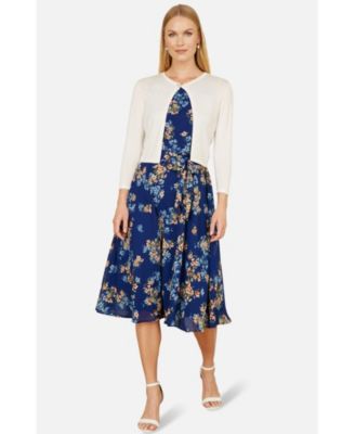 Women's Diamante Button Cropped Cardigan