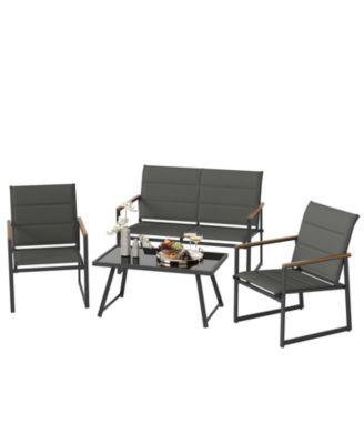 4 Piece Outdoor Conversation Patio Furniture Set