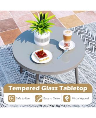 3 Piece Wicker Conversation Set with Cushioned Papasan Chairs