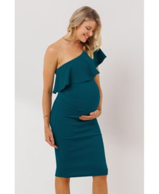 Maternity One-Shoulder Ruffle Bodycon Dress