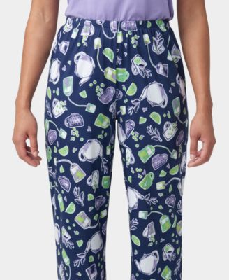 Women's Printed Short-Sleeve Capri Pajamas Set