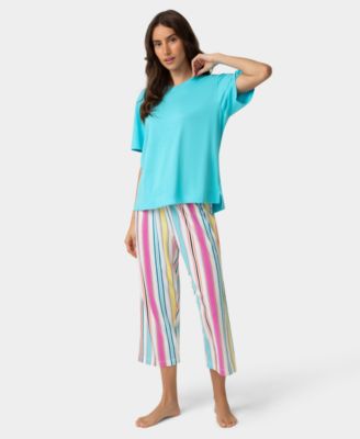 Women's Short-Sleeve Cotton Candied Boxy Pajamas Top