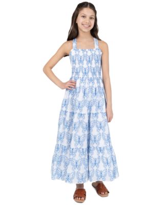 Girls' 7-16 Butterfly Eyelet Sleeveless Dress