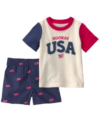 Baby Boys' USA Short-Sleeve Top and Shorts, 2-Piece Set