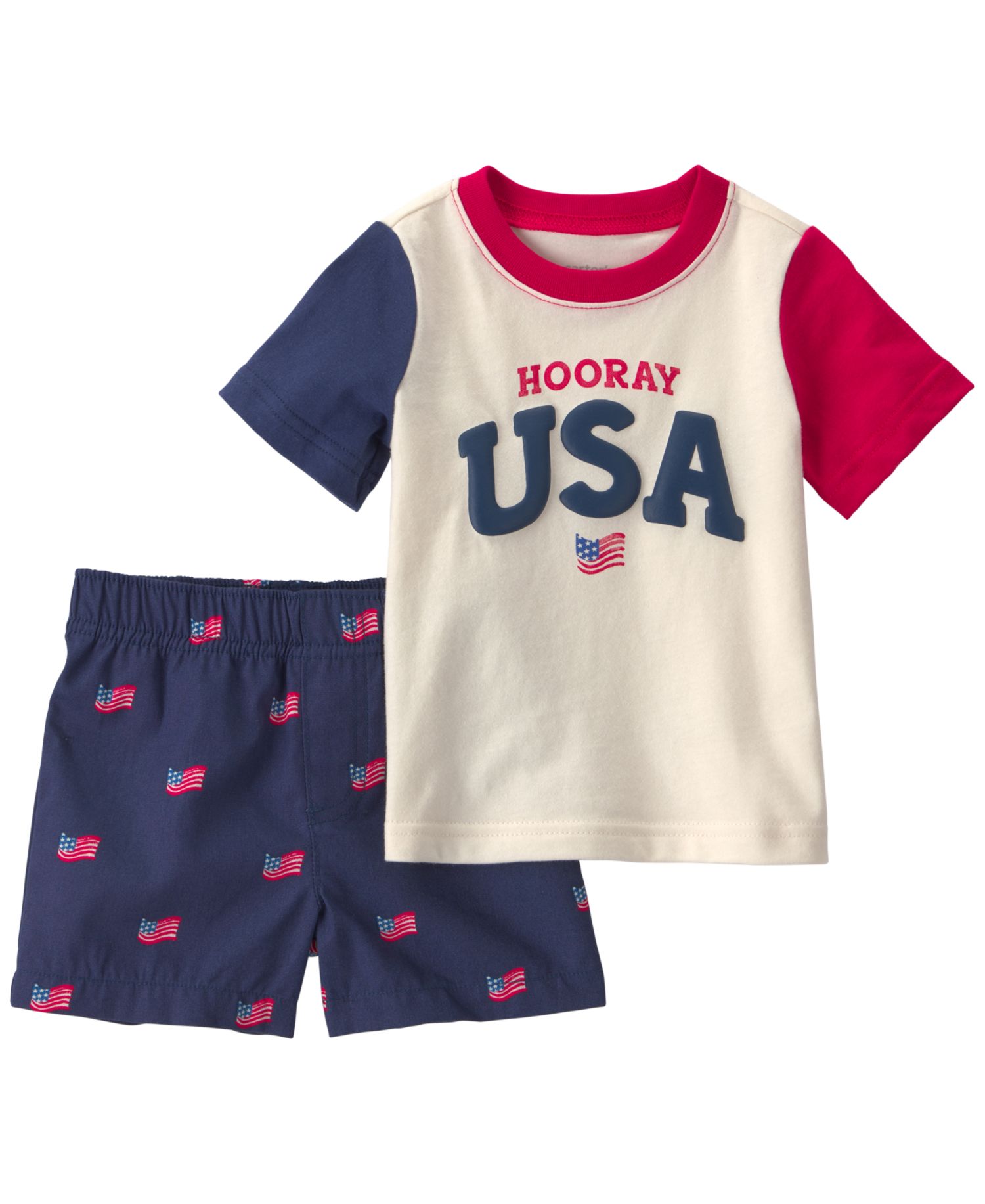 Baby Boys' USA Short-Sleeve Top and Shorts, 2-Piece Set