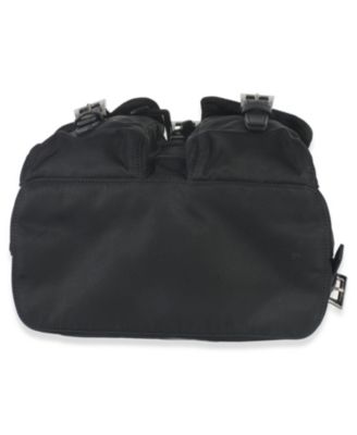 Black Re-Nylon Small Drawstring Backpack
