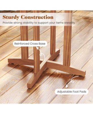 39-Inch Outdoor Acacia Wood Bar Table with Slatted Tabletop