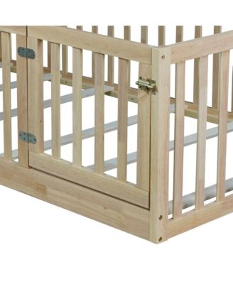 Twin Size Floor Bed with High Fence Railings, with Door