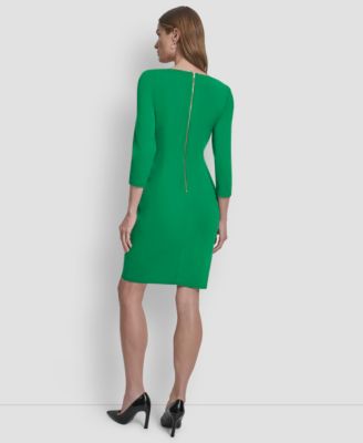 Women's 3/4-Sleeve Ruched Short Dress