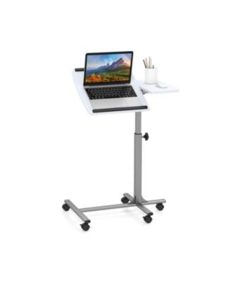 Adjustable Height Rolling Laptop Table with Lockable Wheels