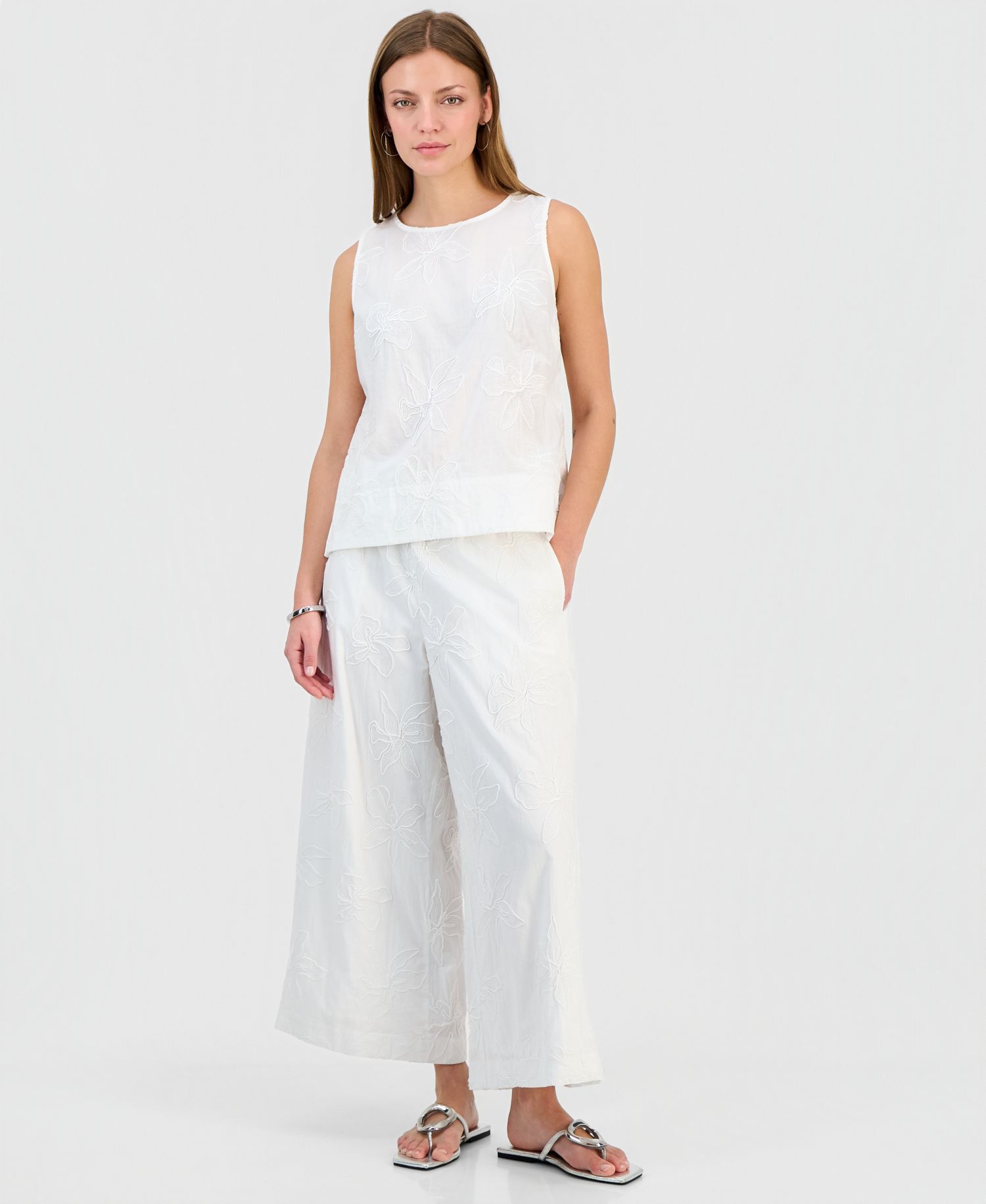 Petite Jacquard Sleeveless Blouse