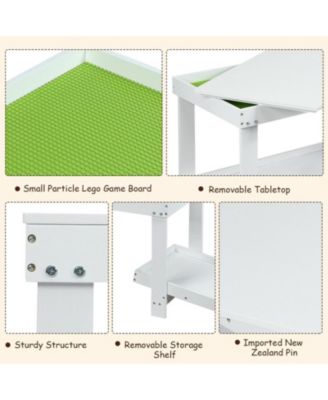 Multifunctional Wood Kids Activity Play Table with Storage Shelf