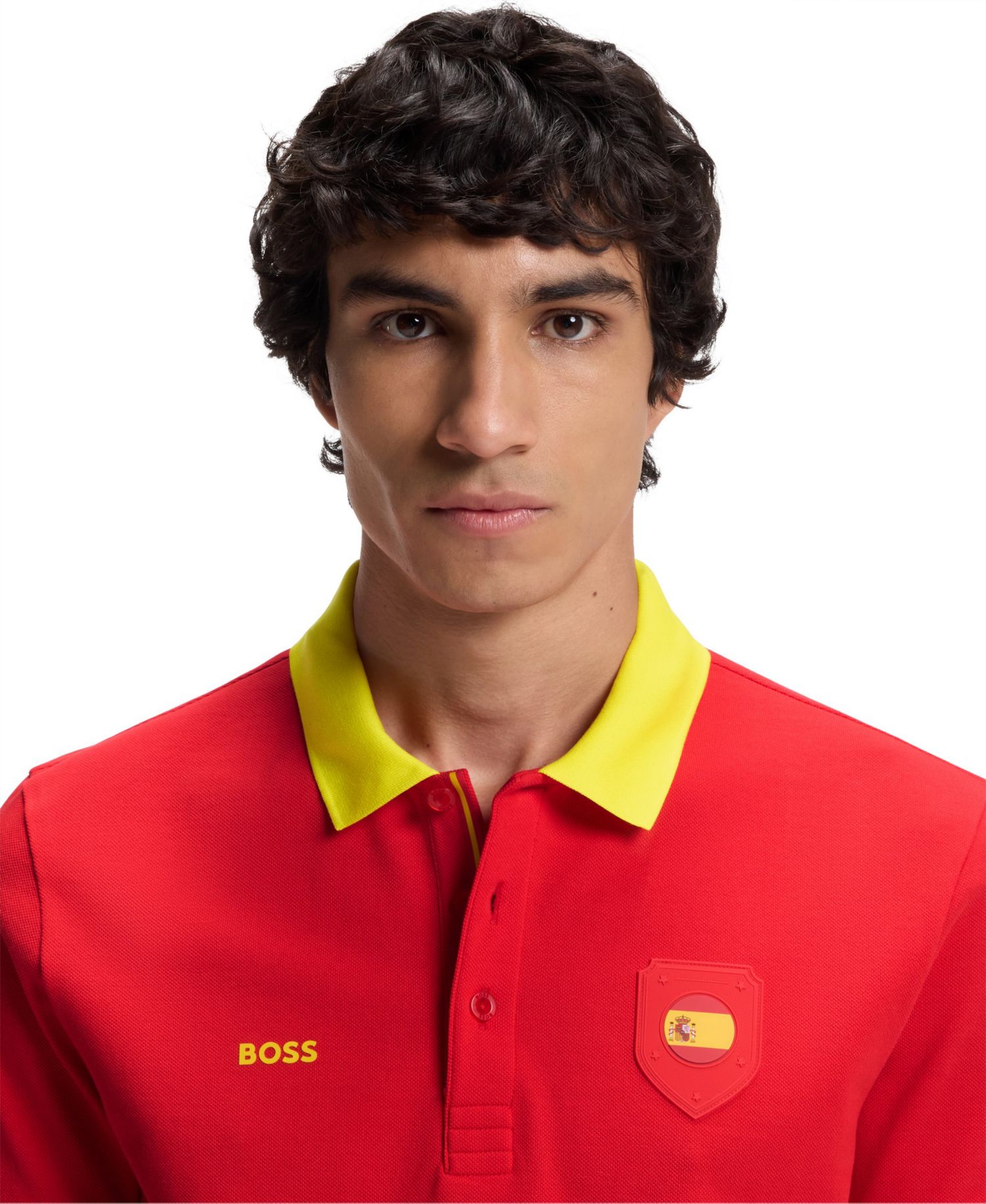 Men's Paddy Spain Country Flag Trim Polo Shirt