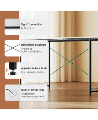 95 in 2-Person L-Shaped Reversible Computer Desk with Monitor Stand