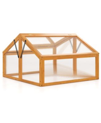 Wood Cold Frame Greenhouse with Openable Transparent Roof