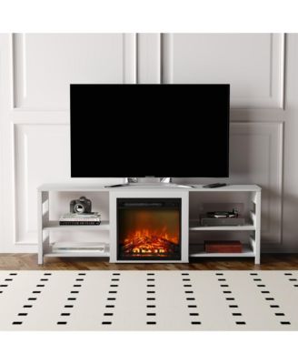 Fireplace TV Stand for up to 75" TV with Storage Shelves