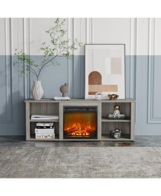 Modern Fireplace TV Stand for TVs up to 65" with 1400W Electric Fireplace