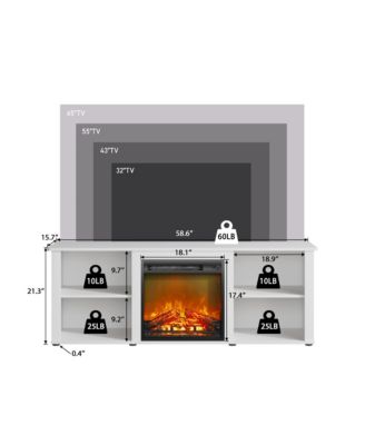 Modern Fireplace TV Stand for TVs up to 65" with 1400W Electric Fireplace