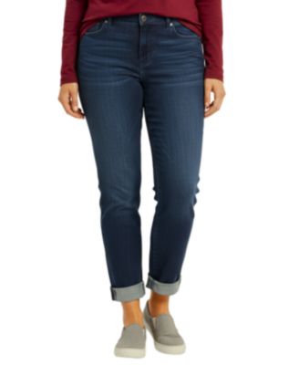 Women's Mid Rise Boyfriend Rolled Denim Jeans