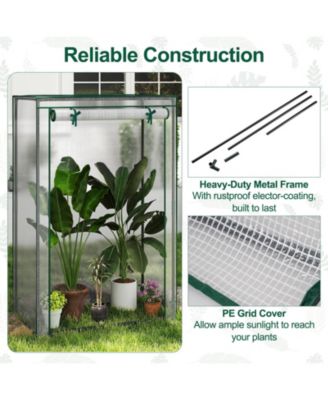 Portable Mini Greenhouse with Roll Up Zippered Door