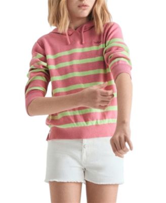 Big Girls Striped tricot hoodie