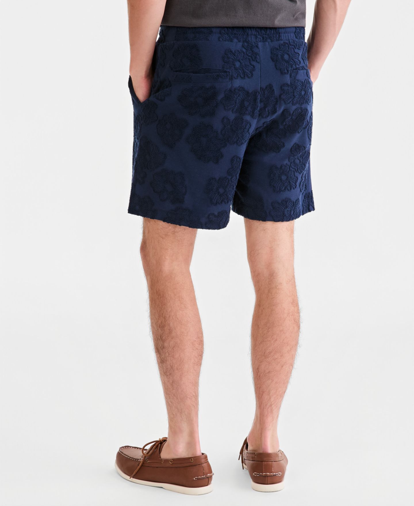 Мужские шорты Sun + Stone Textured Floral Pull-On, цвет: Тёмно-синий — фото 3