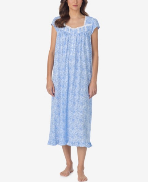 Женские Eileen West Women's Floral Cap-Sleeve Ballet Nightgown