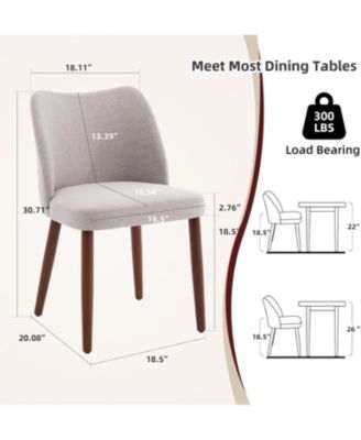Leather Dining Chairs Set of 4 Upholstered PU Dining Chair with Wood Legs, Wing Backrest, Wooden Kitchen Chairs with Thick Cushions