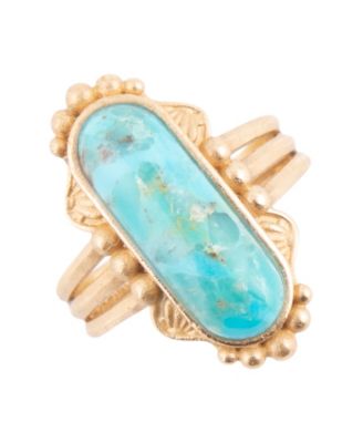 Plateau Blue Turquoise and Golden Ring