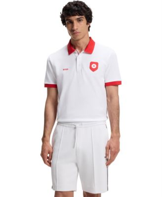 Men's Paddy Canada Country Flag Trim Polo Shirt