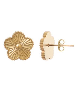 Tarnish Resistant Gold 5-Leaf Clover Stud Earrings
