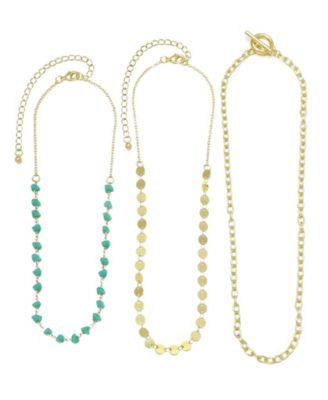 Gold 3-Layer Toggle, Confetti and Turquoise Necklace