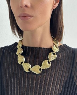 14k Gold Plated Deco Link Necklace