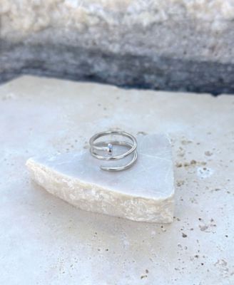 Silver Nail Double Wrap Ring