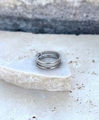 Silver Connected 3-Piece Stack Ring